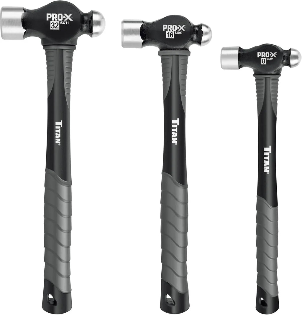 Titan 63706 3-Piece Pro-X Ball Pein Hammer Set - Tool Leaks