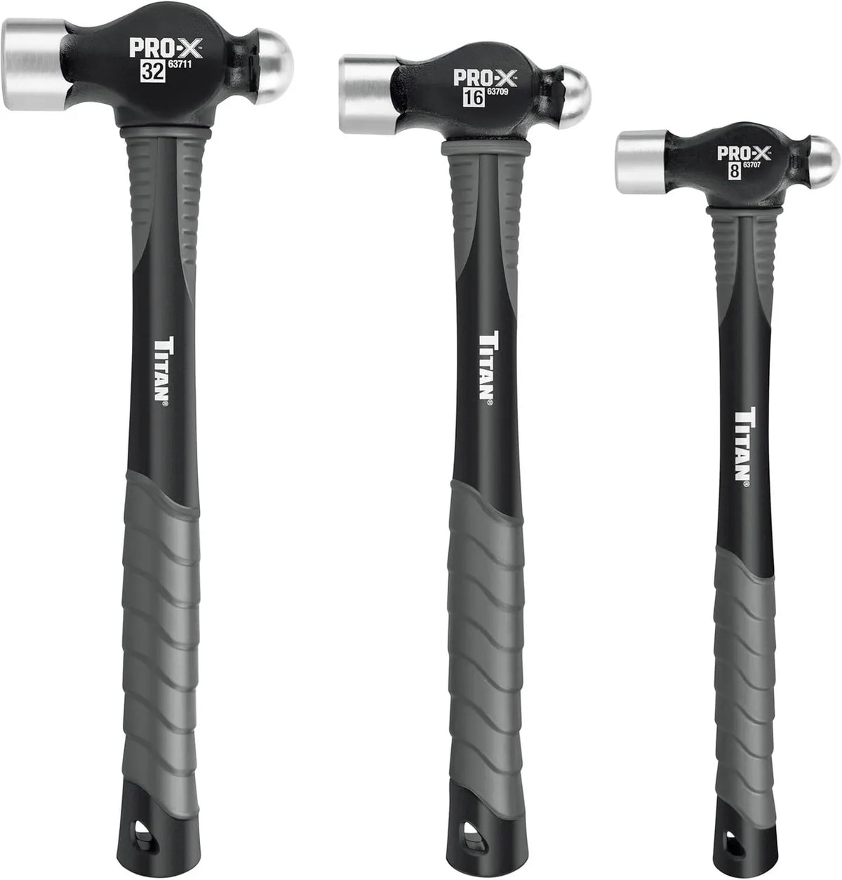 Titan 63706 3-Piece Pro-X Ball Pein Hammer Set