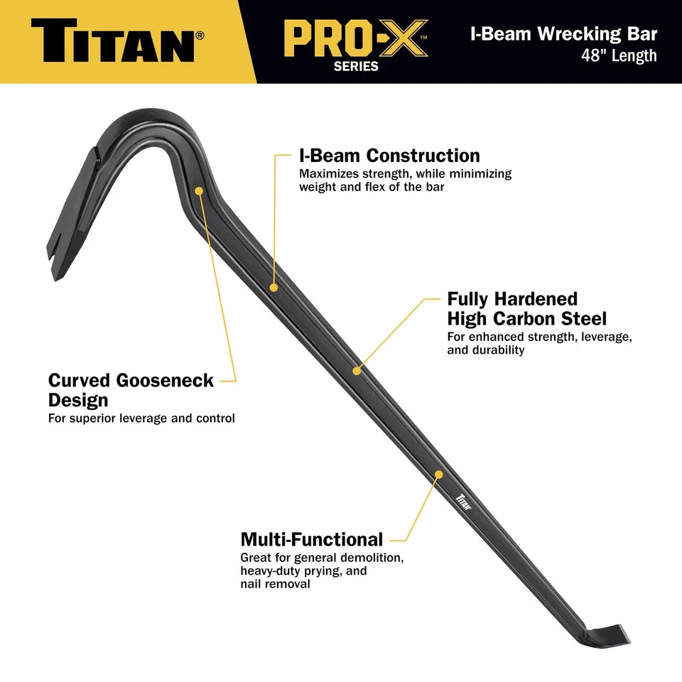Titan 63802 Pro-X 48-Inch I-Beam Wrecking Bar - Tool Leaks
