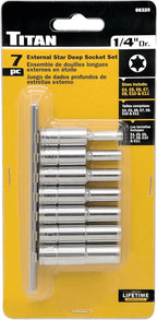 Titan 66320 7-Piece 1/4 in. Drive Deep External Star Socket Set - Tool Leaks