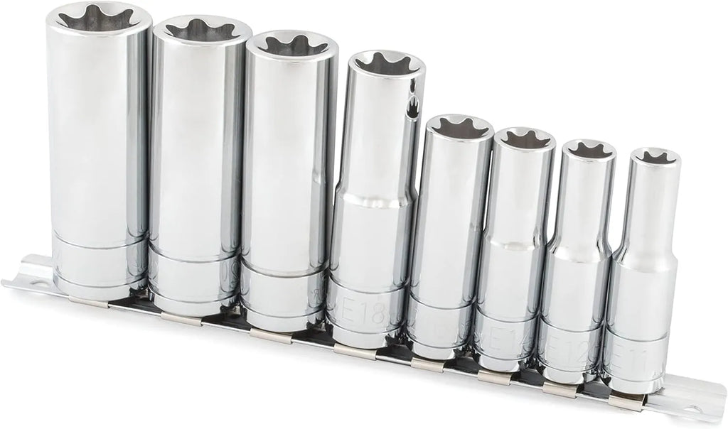 Titan 68302 8-Piece 3/8 in. & 1/2" Drive External Star Deep Sockets - Tool Leaks