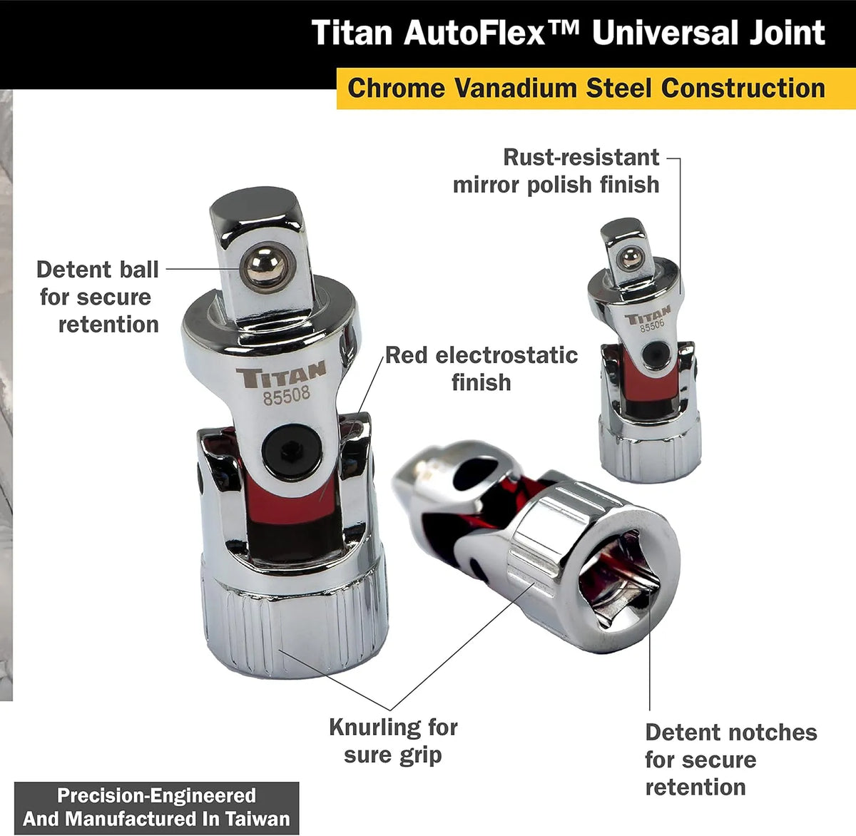 Titan 85505 3-Piece Automotive-Flex U-Joints