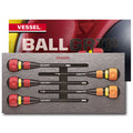 VESSEL 22005EVA BALL GRIP Ratchet Screwdriver 5-Piece Set - Tool Leaks