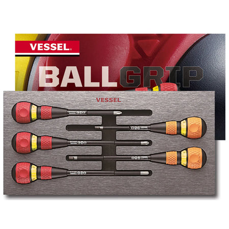 VESSEL 22005EVA BALL GRIP Ratchet Screwdriver 5-Piece Set