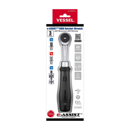 VESSEL 400ER2U e-ASSIST MINI Ratchet Wrench