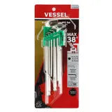 VESSEL 8209BPU Ball Point Hex L-Key Wrench Stubby 9-Piece Set