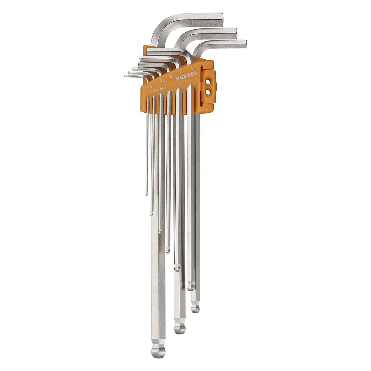 VESSEL 8309BPLU Ball Point Hex L-Key Wrench (Long Type) 9-Piece Set