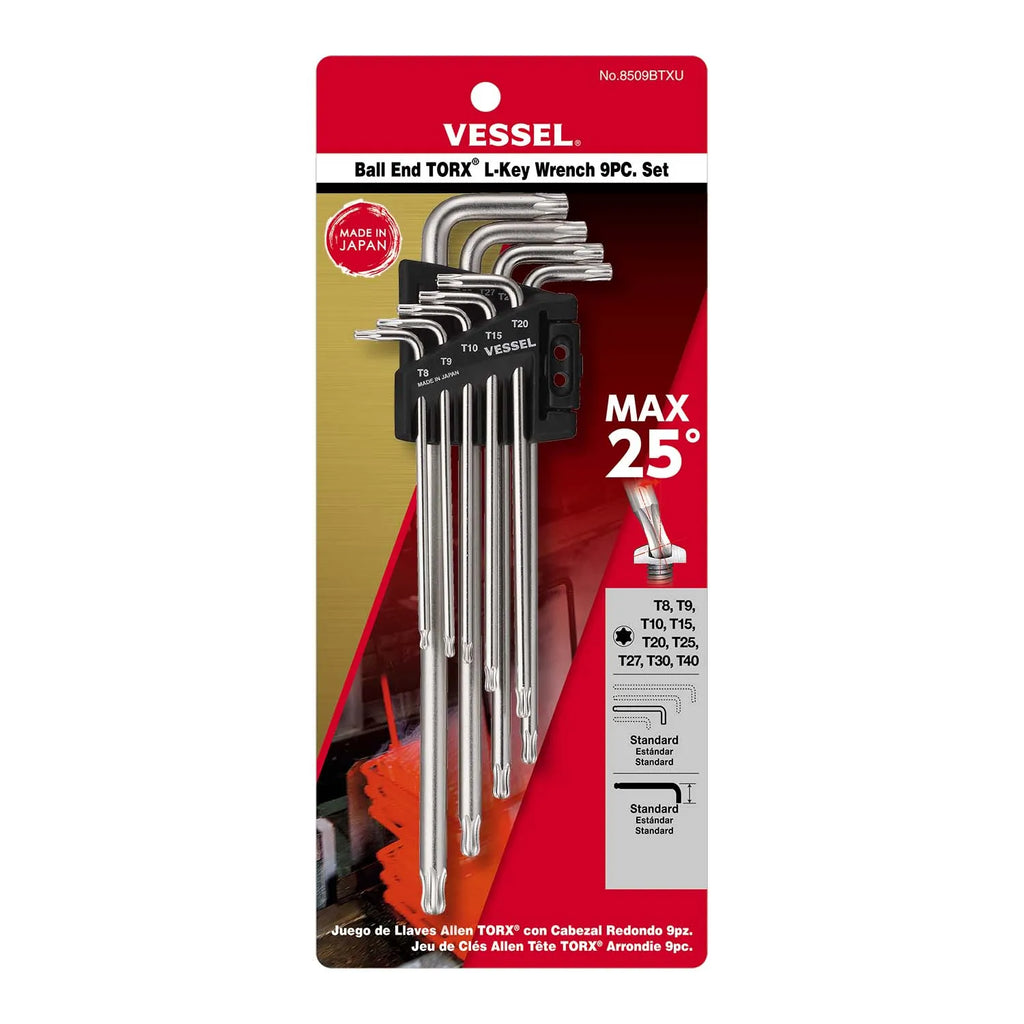 VESSEL 8509BTXU Ball End Torx L-Key Wrench 9-Piece Set - Tool Leaks
