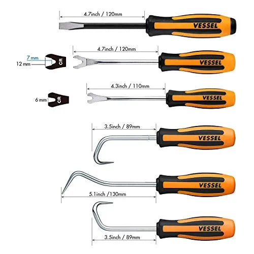 VESSEL 9706EVA Megadora Body Shop Tools 6-Piece Set - Tool Leaks