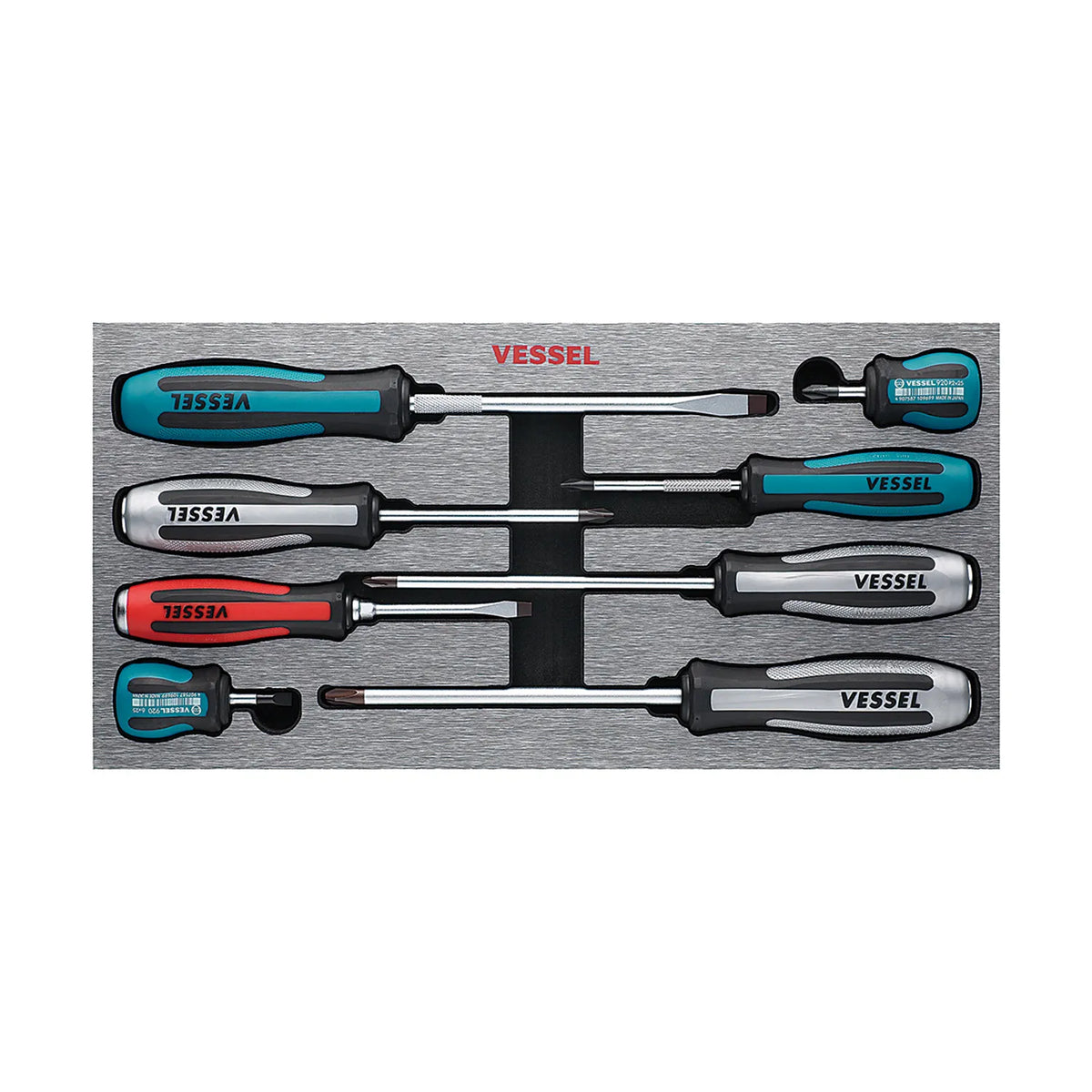 VESSEL 980MIXEVA Megadora Impacta Assorted Screwdriver 8-Piece Set