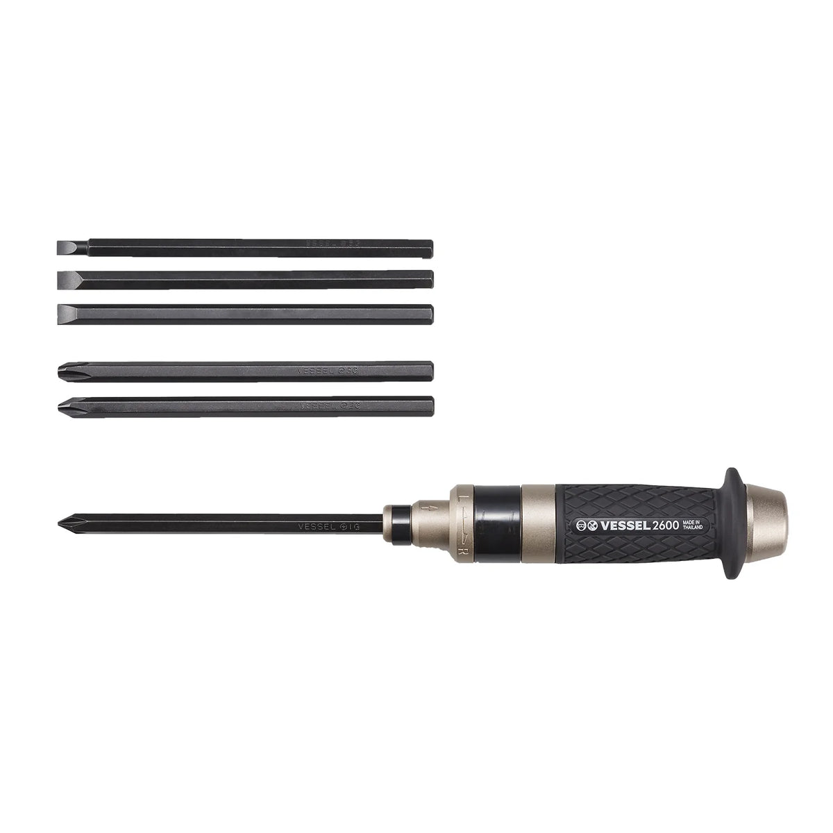 VESSEL ID260002 Manual Impact Driver 1/4" Hex Set - Japanese Packaging