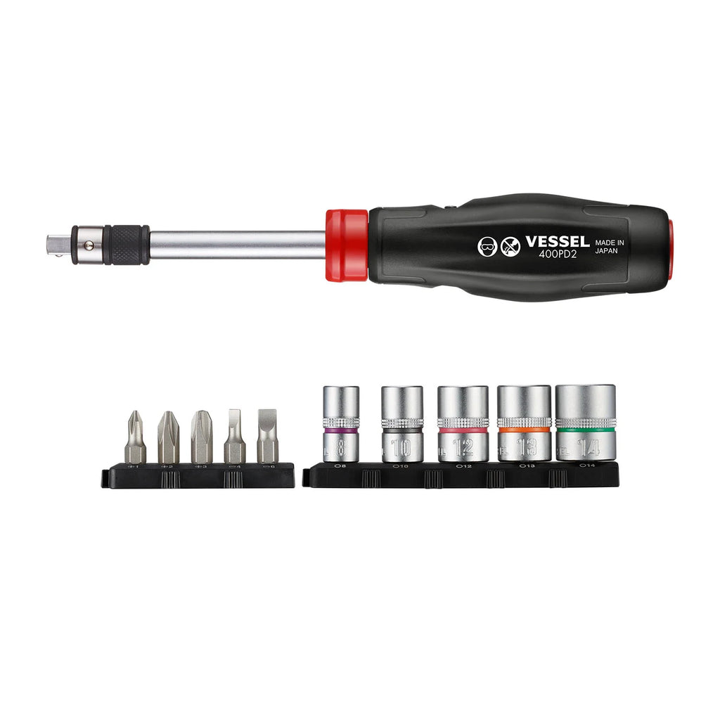 VESSEL 400PD21U 2 Way Power Driver, 11-Piece Set - Tool Leaks