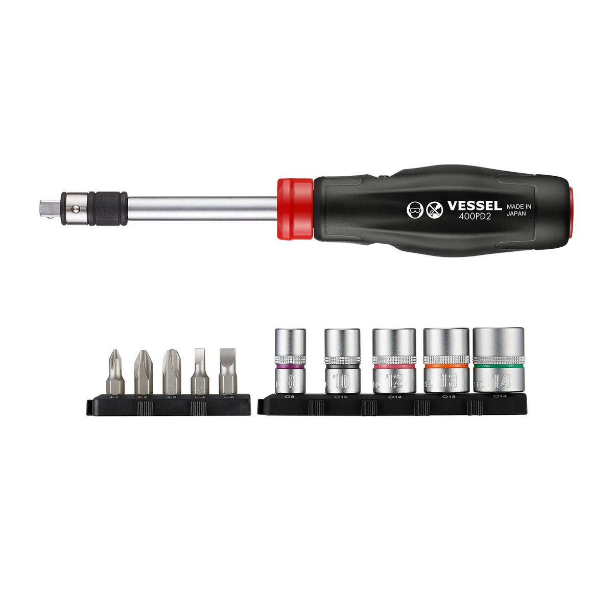 VESSEL 400PD21U 2 Way Power Driver, 11-Piece Set