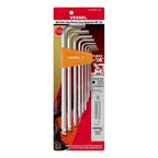 VESSEL 8309BPLINU Ball Point Hex L-Key Wrench (Long Type) (Inch) 9-Piece Set - Tool Leaks