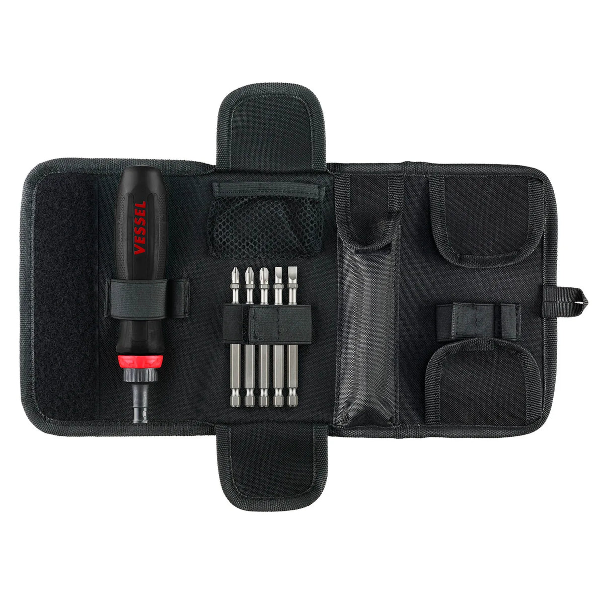 VESSEL 900RT5PU Megadora Interchangeable Ratchet Screwdriver 5-Piece Bit Set
