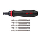VESSEL 900RT5PU Megadora Interchangeable Ratchet Screwdriver 5-Piece Bit Set - Tool Leaks