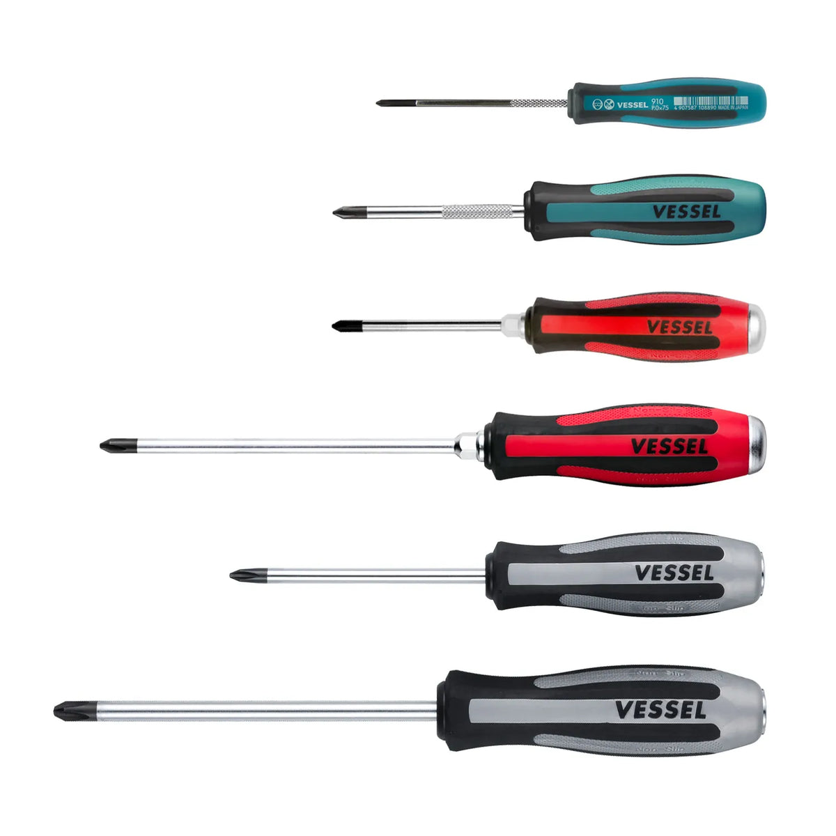 VESSEL 9806JSPB Megadora JISDRIVE Screwdriver 6-Piece Set