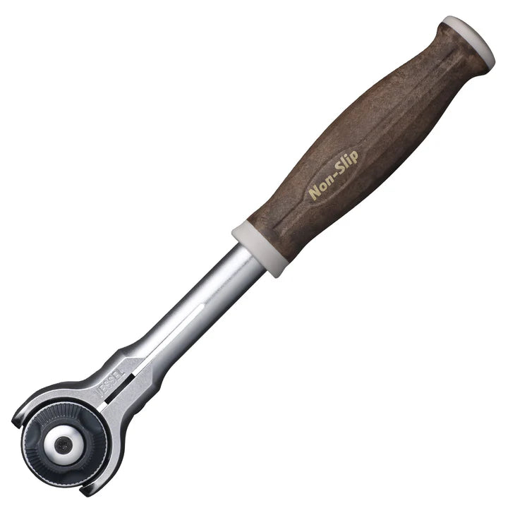 VESSEL HRH2SW WOOD-COMPO Swivel Ratchet Handle 1/4" Drive