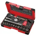VESSEL HRW2004MSW WOOD-COMPO Swivel Socket Wrench 1/4" Drive 21-Piece Set