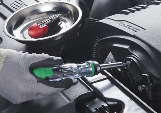 VESSEL TD6816MGU CRYSTALINE Ratchet Screwdriver with 16-Piece Insert Bit