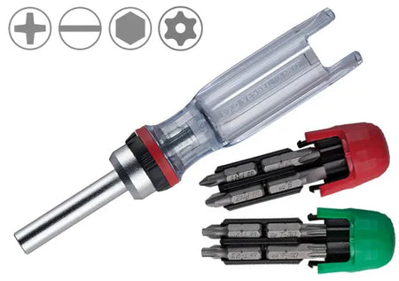 VESSEL TD6816MGU CRYSTALINE Ratchet Screwdriver with 16-Piece Insert Bit