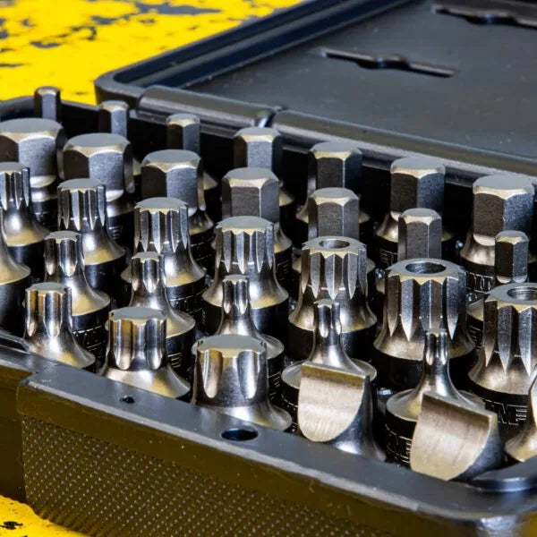 VIM Tools IMPACT50 IMPACT MASTER Set, 50-Piece, Half Cut Torx, Hex, Flat, Philips, & XZN Drivers, 3/8" Drive