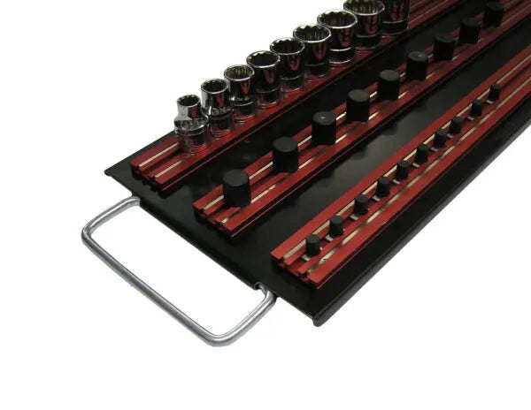 VIM Tools MRTRAY14R Magrail Tray, (3) 14" Red Magrails, Packaged with 1/4", 3/8" and 1/2" peg packs