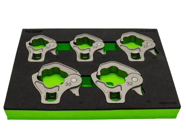 VIM Tools RFW200 5-Piece 1/2" Drive Large Ratcheting Flare Nut Wrench Set