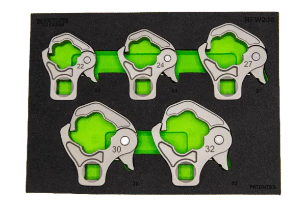 VIM Tools RFW200 5-Piece 1/2" Drive Large Ratcheting Flare Nut Wrench Set