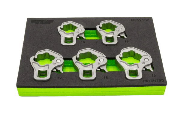 VIM Tools RFW150 5-Piece 3/8" Drive Ratcheting Flare Nut Set (15, 16, 17, 18, 19mm)