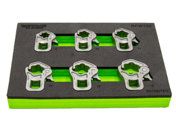 VIM Tools RFW100 6-Piece 3/8" Drive Ratcheting Flare Nut Wrench Set