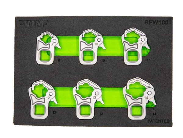 VIM Tools RFW100 6-Piece 3/8" Drive Ratcheting Flare Nut Wrench Set
