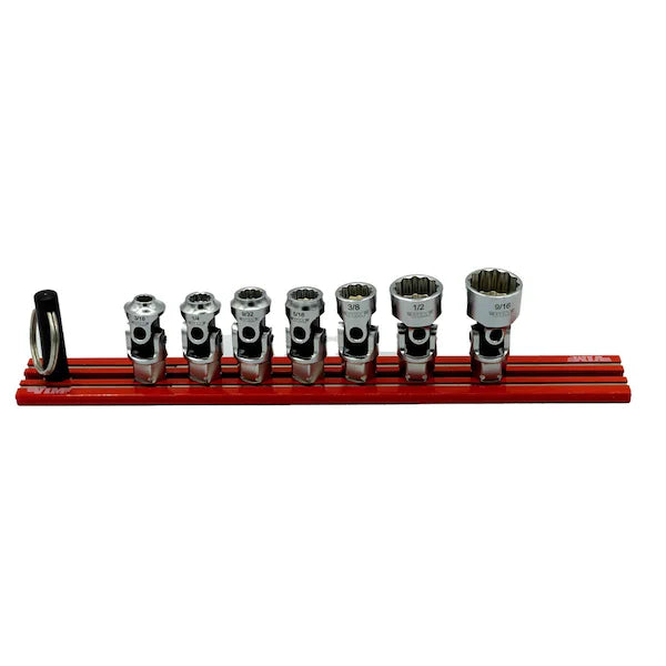 VIM Tools DDSUJ400 7-Piece Dual-Drive Stubby SAE Universal Socket Set