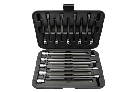 VIM Tools V458L 18-Piece Long Torx Master Set, 9-Piece 4.5" Long T10 through T50, 9-Piece 8" long T10 through T50