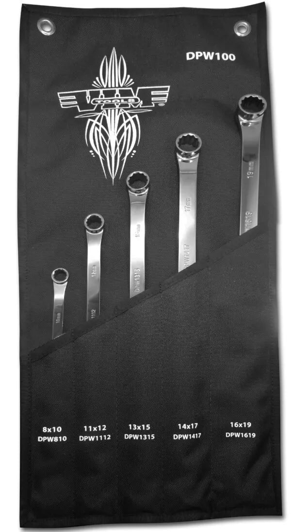 VIM Tools DPW100 Drain Plug Wrench Set, Extra Long 8mm through 19mm