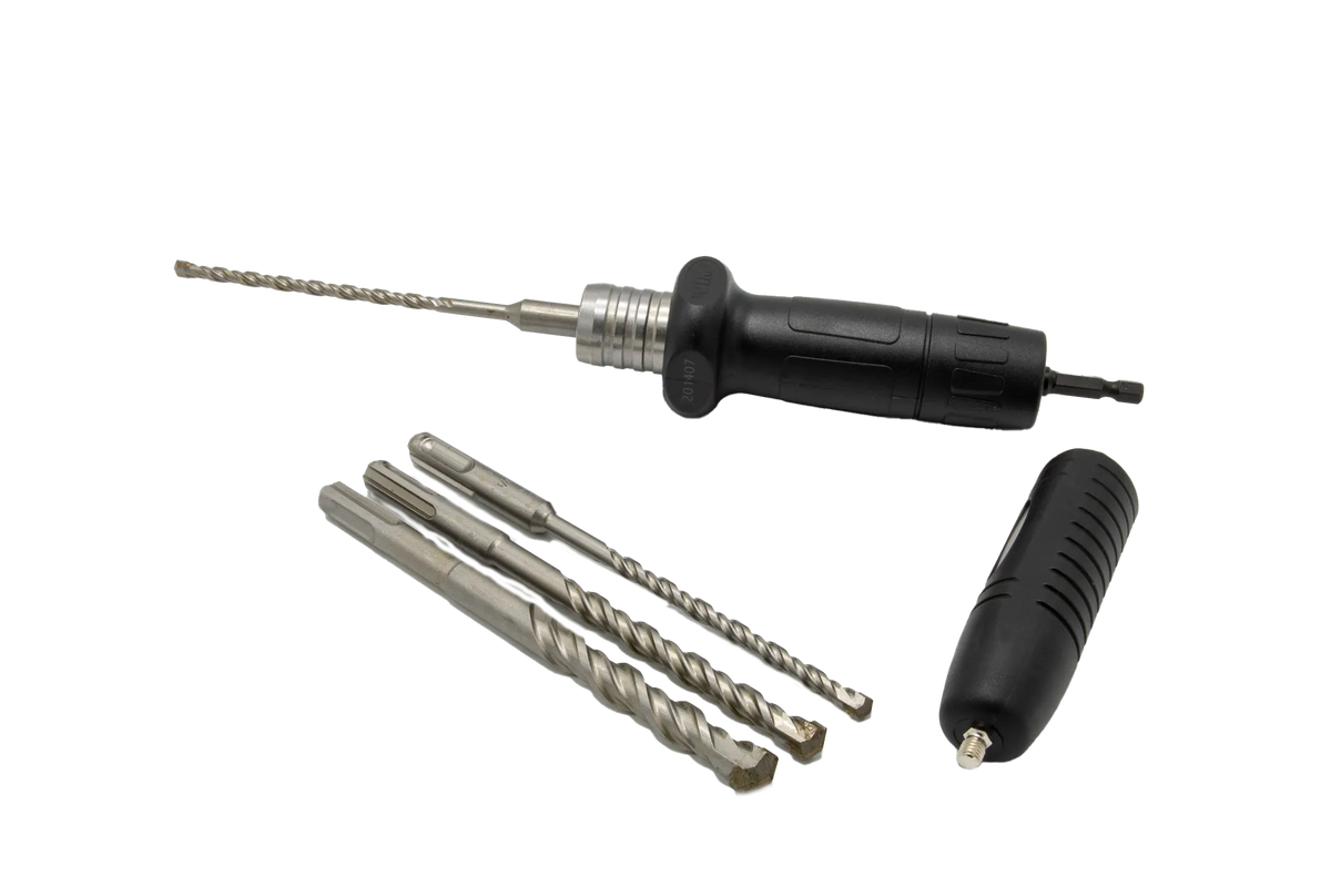 VIM Tools HDA1 Hammer Drill Adapter, 4 Carbide Tipped Hammer Drills, 3/16", 1/4", 3/8", & 1/2"
