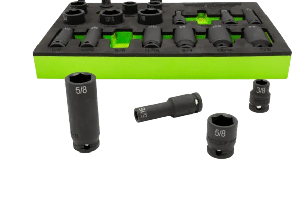 VIM Tools IMPACT622 22-Piece 3/8" Drive SAE Impact Socket Set
