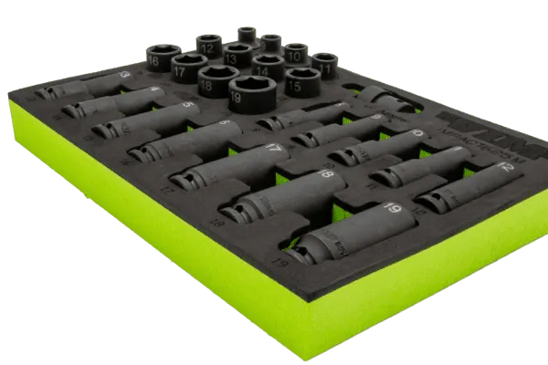 VIM Tools IMPACT625M 25-Piece 3/8" Drive Metric Impact Socket Set