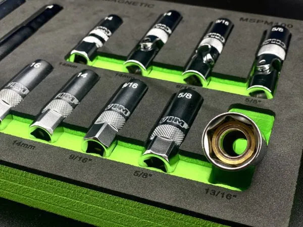 VIM Tools MSPM100 12-Piece 3/8" Drive Magnetic Spark Plug Master Set