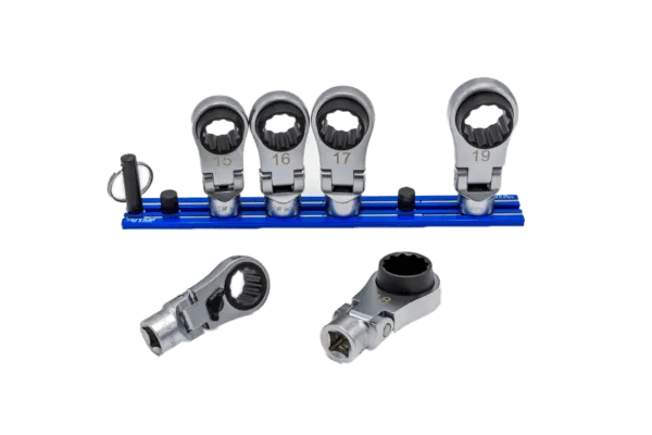 VIM Tools NORA150XL 6-Piece 12-Point Offset, Flex Head Ratcheting Wrench Attachments (14 - 19mm) - Tool Leaks