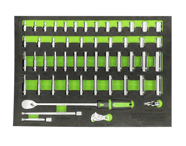 VIM Tools SMS400 51-Piece 1/4" Drive Socket Master Set