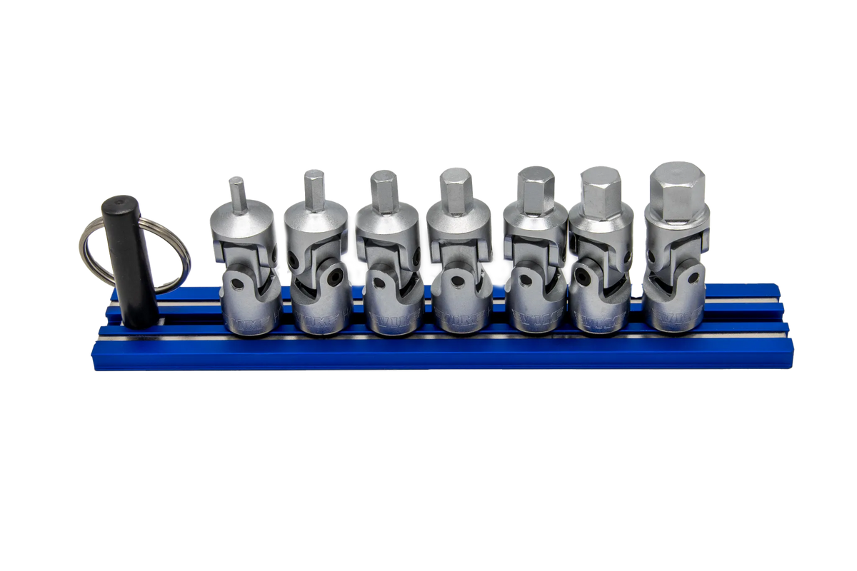 VIM Tools UJM400 Universal Joint Stubby Metric Hex Driver Set, 7-Piece 3mm through 10mm