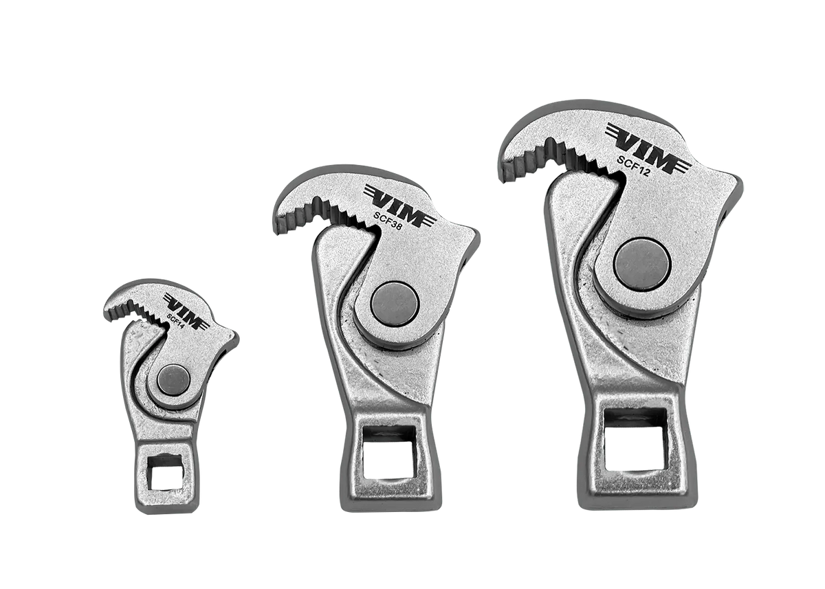 VIM Tools SCF100 3-Piece Spring Loaded Crowfoot Wrench Set (1/4", 3/8" & 1/2")