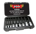 VIM Tools XZN400 9-Piece XZN Triple-Square Long Bit Set, XZN4-XZN18 - Tool Leaks