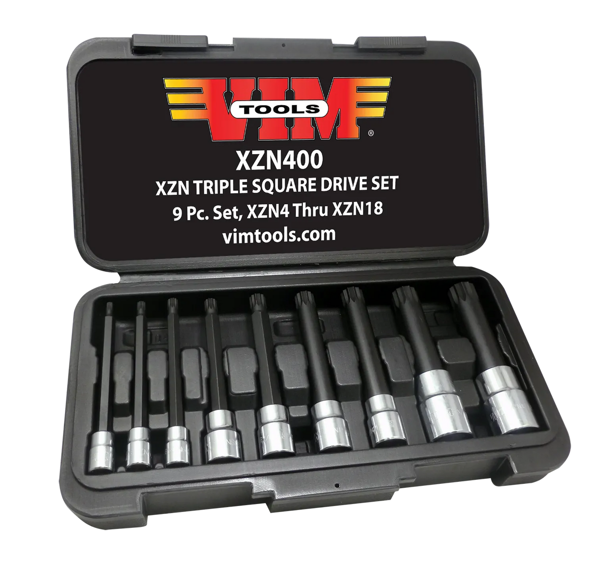 VIM Tools XZN400 9-Piece XZN Triple-Square Long Bit Set, XZN4-XZN18